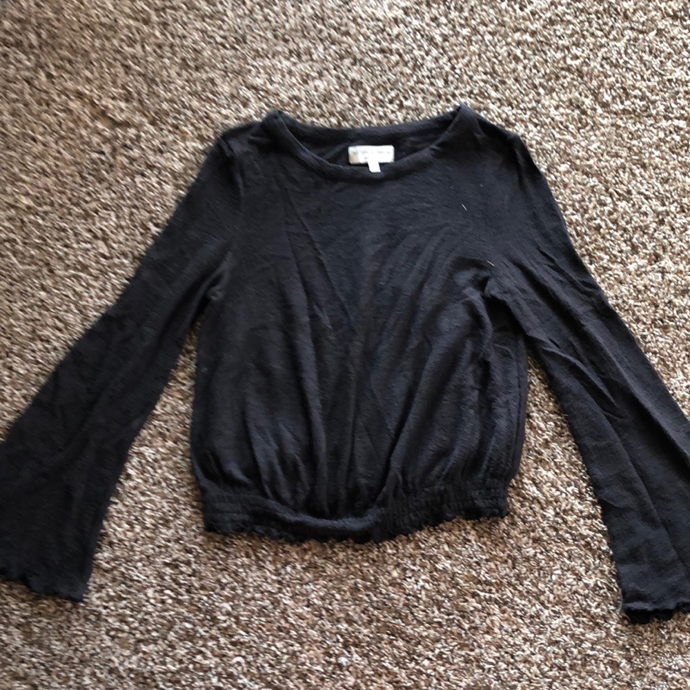 Madewell Texture and thread long sleeve grey top